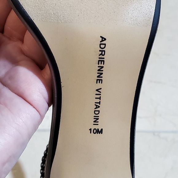 Adrienne Vittadini Gracy Silver Rhinestone Ankle Strap Heels Party Shoes 10 New - Picture 14 of 16